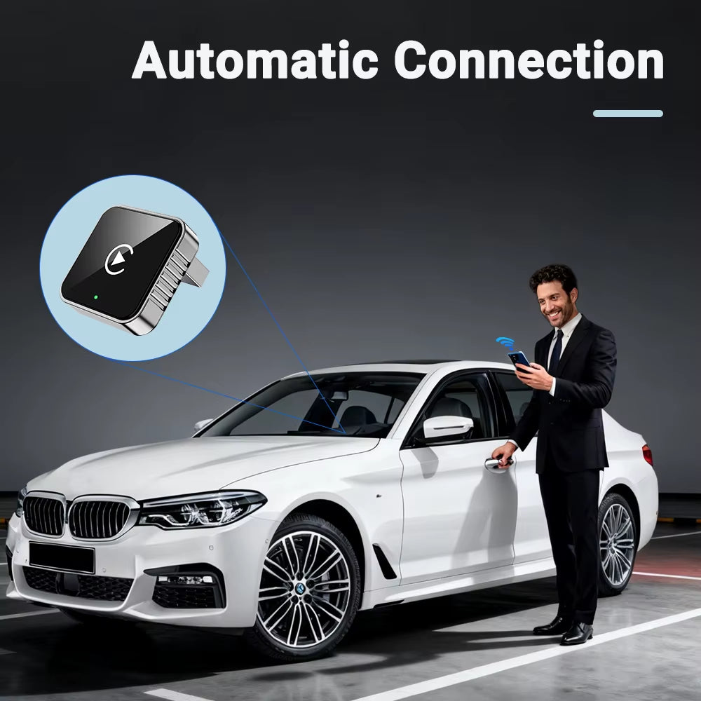 2 in 1 Wired to Wireless Carplay Android Auto Adapter for OEM Car Stereo with USB Dongle Mini Box Plug and Play Bluetooth